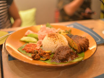 Close-up of meal served in plate