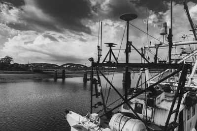 View of bridge over river against sky