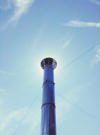 Low angle view of built structure against blue sky