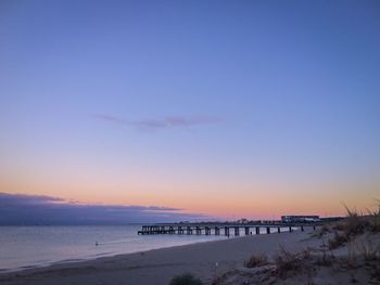 Scenic view of sea at sunset