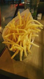 Close-up of fries on plate