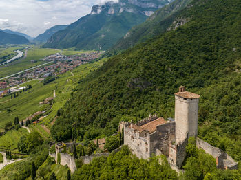 High angle view of old ruins