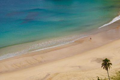 High angle view of beach