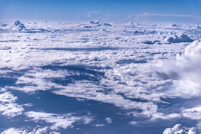 Aerial view of cloudscape over sea