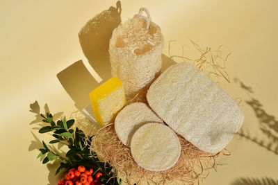 Natural luffa sponge. body scrap with natural sponge .