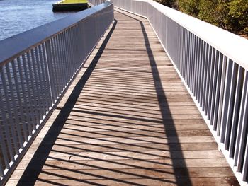 High angle view of footbridge