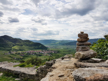 Scenic view of danube river and mountains in austria