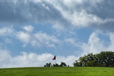 Scenic view of field against sky