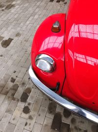 Close-up of red car