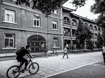 Cars parked in front of building