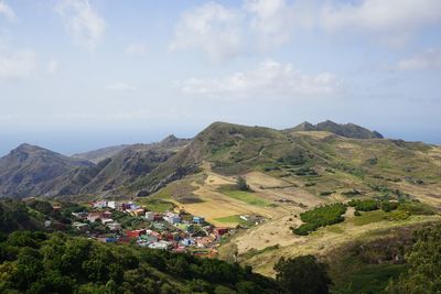 Scenic view of mountains against sky