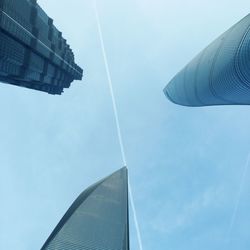 Low angle view of modern building against sky