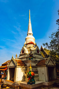 Low angle view of temple building against sky