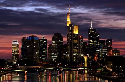 Illuminated city at night