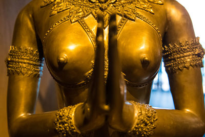 Close-up of statue of buddha