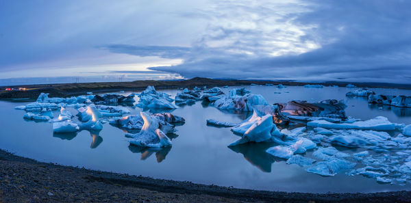 Ice floe in glacier lake, jökulsarlon, iceland