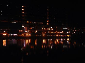 City lit up at night