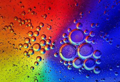 Full frame shot of  rainbiw water bubbles 