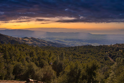 Scenic view of landscape against sky during sunset