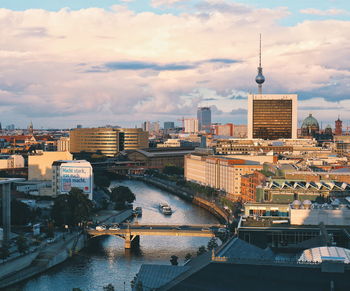 High angle view of cityscape