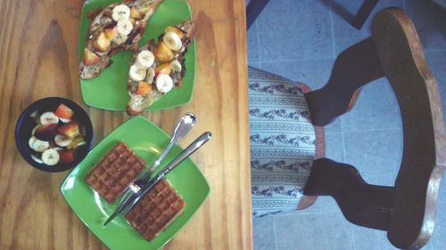 Close-up of food on table