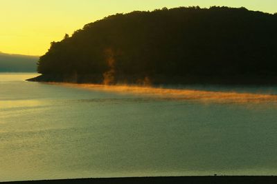 Scenic view of sea at sunset