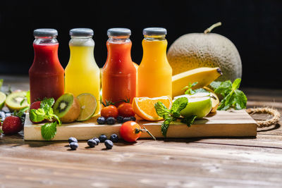 Close-up of fruits on table