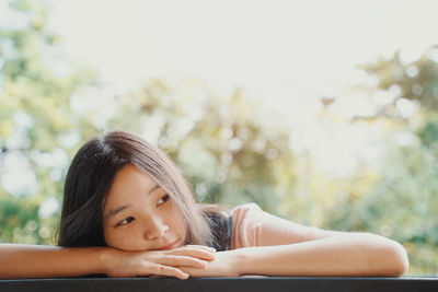 Portrait of a girl looking at camera