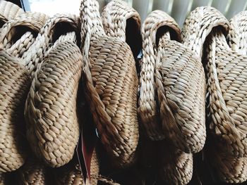 Full frame shot of wicker basket