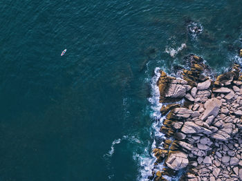 Aerial view of sup surfers ,primorsky region, russia