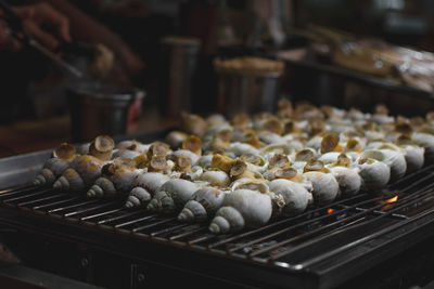 Close-up of seafood for sale at market stall