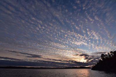 Scenic view of sea against sky at sunset