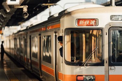 Close-up of train