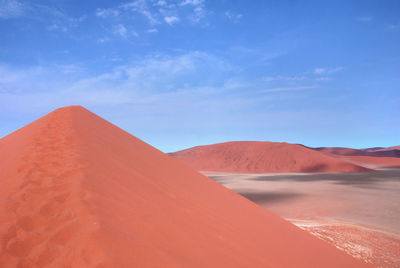 View of sand dunes in a desert