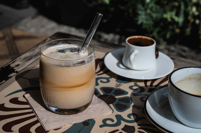 Coffee cup on table