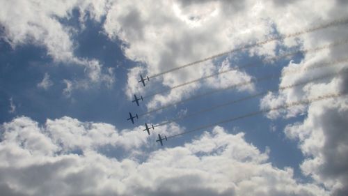 Low angle view of cloudy sky