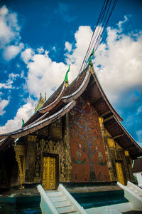 Low angle view of traditional building against sky