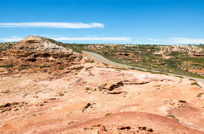Scenic view of desert against sky