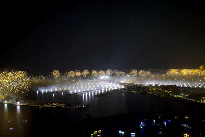 Illuminated city at night