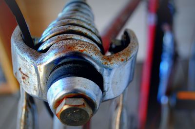 Close-up of rusty nut and bolt