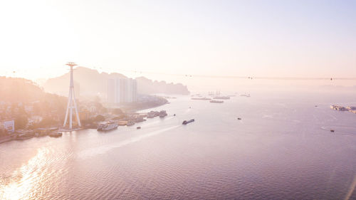 High angle view of buildings in city, ha long city, quang ninh province, vietnam