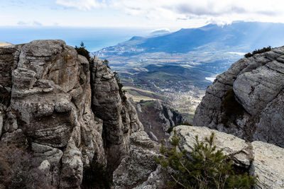 Scenic view of mountains against sky
