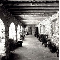 Empty corridor of old building