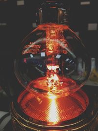 Close-up of illuminated lantern