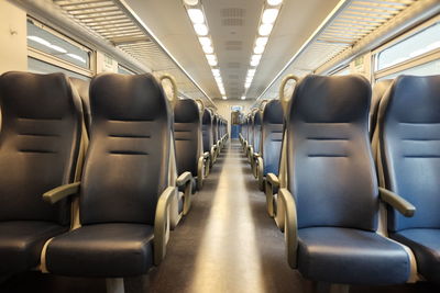 Empty seats in train