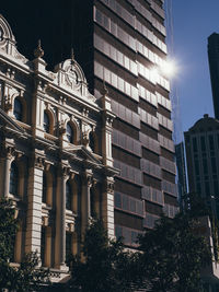 Low angle view of buildings in city