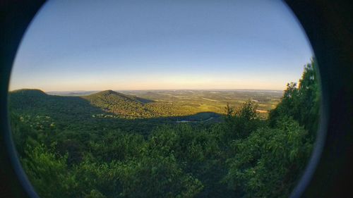 Scenic view of landscape against clear sky