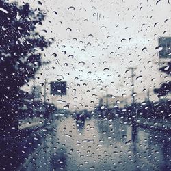 Close-up of water drops on glass