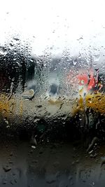 Full frame shot of wet car window