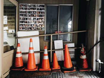 Traffic cones against dog collage